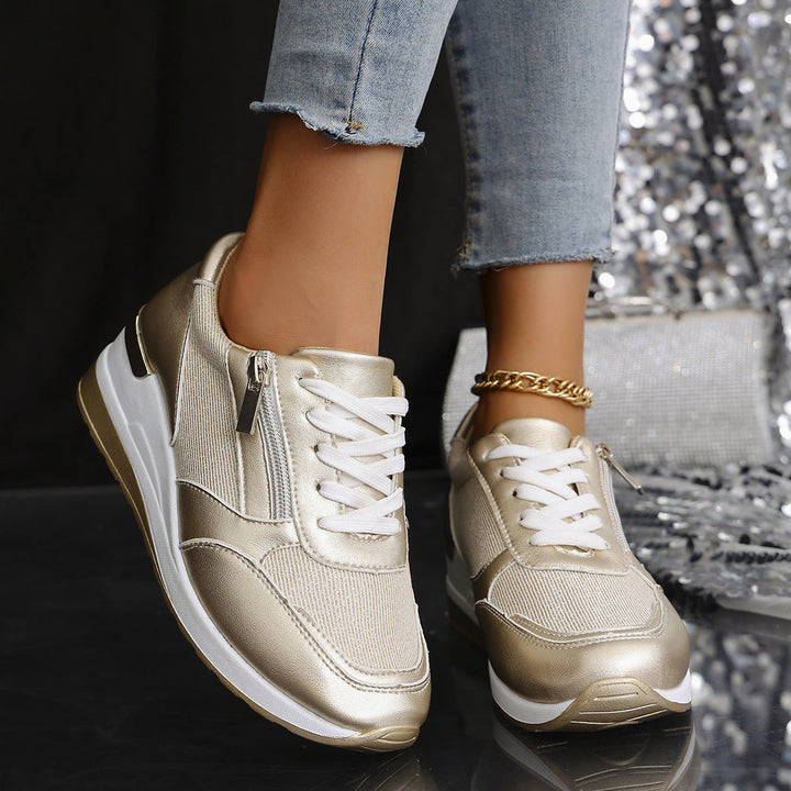 Glow - Metallic Wedge Sneakers