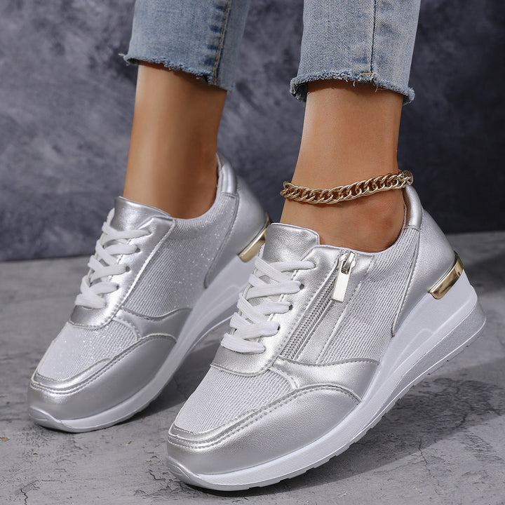 Glow - Metallic Wedge Sneakers