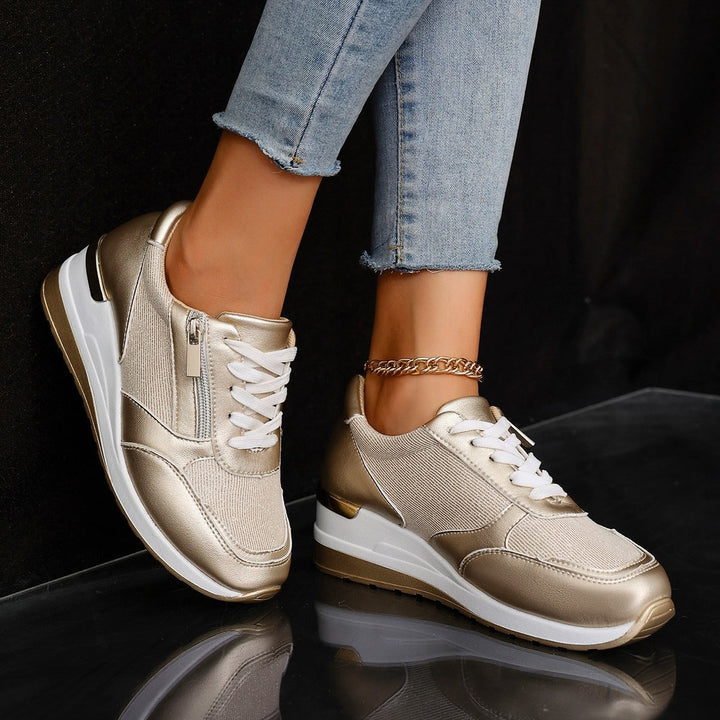 Glow - Metallic Wedge Sneakers