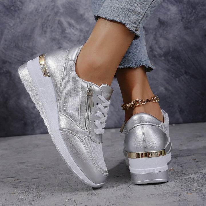 Glow - Metallic Wedge Sneakers