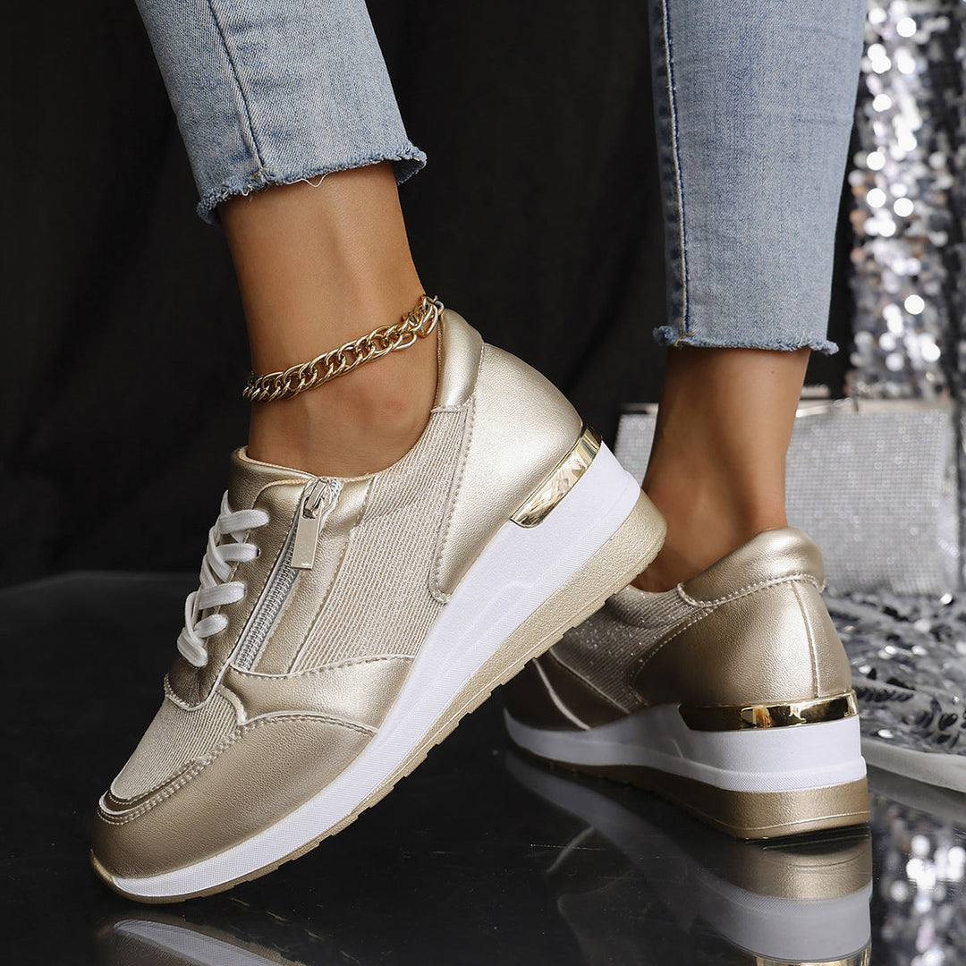 Glow - Metallic Wedge Sneakers