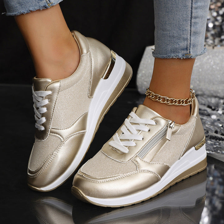 Glow - Metallic Wedge Sneakers