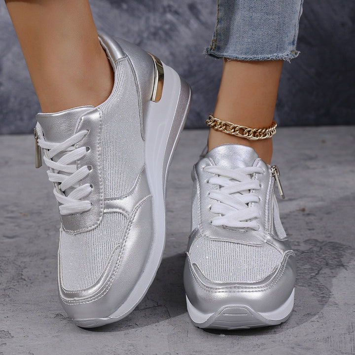 Glow - Metallic Wedge Sneakers